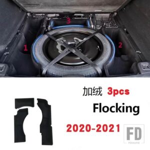 ボルボ XC60 2018-22-23 トランク収納ボックス XC60 スペアタイヤ収納ボックス ABS 材料/植毛カーアクセサリー - Flocking 2020-2021 3