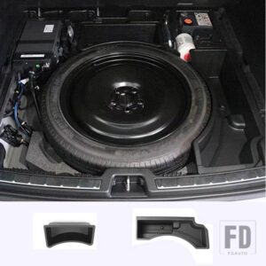 ボルボ XC60 2018-22-23 トランク収納ボックス XC60 スペアタイヤ収納ボックス ABS 材料/植毛カーアクセサリー - 2022-2023 xc60 ABS