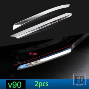 ボルボ クロームステッカー V90 S90 2016-19 ステンレスフロントバンパー唇カバートリムストリップ車 ACCESSO - FOR V90 2PCS