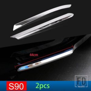 ボルボ クロームステッカー V90 S90 2016-19 ステンレスフロントバンパー唇カバートリムストリップ車 ACCESSO - FOR S90 2PCS