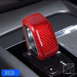 ボルボ カーアクセサリー XC60 XC90 XC40 S60 V60 S90 V90 C40 中央制御ギアヘッドカーボンギアカバースリーブ - RED 1PCS