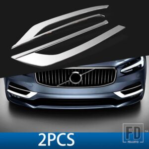 ボルボ クローム装飾 S90 V90 V90CC 2016-20 フロントコーナーブライトストリップフロントバンパーストリップカーアクセサリー - Silver mirror C