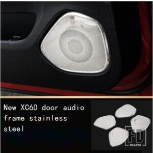 ボルボ 2018-2024 モデル XC60 ドアスピーカーフレーム XC60 ドアスピーカーカバーステンレスドア装飾ステッカー - XC60 4pcs