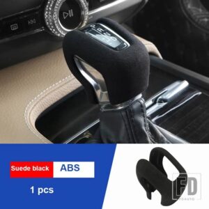 ボルボ XC60 XC90 S90 V90 S60 V60 中央制御ギアヘッド装飾カバー ABS カーボンパターンギアグリップアクセサリー - Suede black