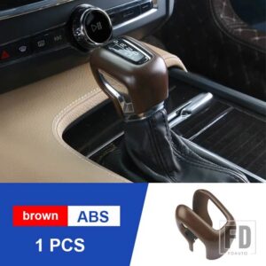 ボルボ XC60 XC90 S90 V90 S60 V60 中央制御ギアヘッド装飾カバー ABS カーボンパターンギアグリップアクセサリー - Brown