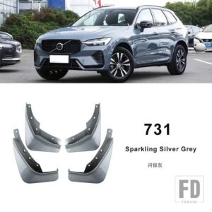 ボルボ フロントリア車マッドフラップブルー XC60 2018-22 23 フェンダーマッドフラップスプラッシュガードマッドマッドガードアクセサリー - 728 Sparkling Silver