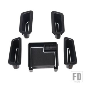 ボルボ S60 V60 XC60 収納ボックスドアハンドルアームレストボックスベージュ/ブラックフロントドア + バックドア仕上げボックス - balck 5pcs