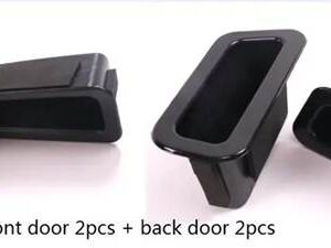 ボルボ S60 V60 XC60 収納ボックスドアハンドルアームレストボックスベージュ/ブラックフロントドア + バックドア仕上げボックス - Black 4PCS