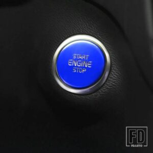 ボルボ XC40 ワンキースタート点火キースイッチ装飾ステッカーカーアクセサリー 2018-22 - Blue