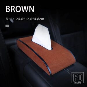 ボルボ XC60 XC90 S90 V90 S60 V60 XC40 V40 S40 S80 V50 V70 XC70 C30 ティッシュボックススエードレザー + ABS アクセサリー - Brown