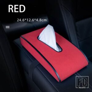 ボルボ XC60 XC90 S90 V90 S60 V60 XC40 V40 S40 S80 V50 V70 XC70 C30 ティッシュボックススエードレザー + ABS アクセサリー - Red