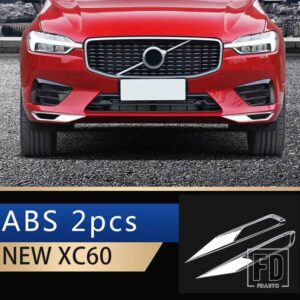 ボルボ XC60 フロントフォグランプ/リアフォグランプクローム装飾 ABS ミラー 2018-22 カーアクセサリー - ABS A 2PCS