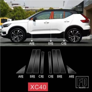 ボルボ XC60 XC90 V90 V60 XC40 サイドポストクリア TPU フィルムアンチスクラッチリペアフィルムアクセサリーリペア - xc40 2018-2023