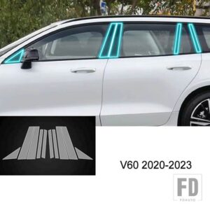 ボルボ XC60 XC90 V90 V60 XC40 サイドポストクリア TPU フィルムアンチスクラッチリペアフィルムアクセサリーリペア - v60 2020-2023