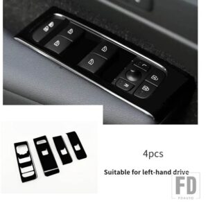 ボルボ C40 XC40 ガラスリフティングパネル専用ウィンドウスイッチボタンフレーム C40 インテリアアクセサリー - Black 4PCS