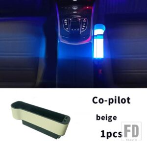 ボルボ XC60 XC90 S90 V90 S60 V60 XC40 カーシート収納ボックス多機能ムードライトボックスカーアクセサリー - Copilot Beige 1pcs