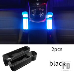 ボルボ XC60 XC90 S90 V90 S60 V60 XC40 カーシート収納ボックス多機能ムードライトボックスカーアクセサリー - black 2pcs