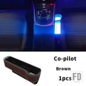 ボルボ XC60 XC90 S90 V90 S60 V60 XC40 カーシート収納ボックス多機能ムードライトボックスカーアクセサリー - Co-pilot brown 1pcs