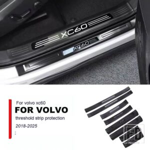 ボルボ XC60 閾値ストリップペダルステンレス装飾車 ACCESSORIES2018 19 20 2021 22 23 24 25 - black 8pcs