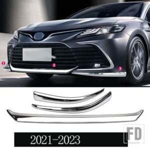 トヨタ カムリ 2018-2023 フロントリップバンパー防止ストリップフロントコーナーガードフロントバンパートリムアクセサリー - 3pcs 2021-2023