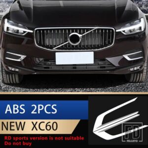 ボルボ ステッカー XC60 フロントバンパートリム 2018-21 フロントリップフロントシャベルカーアクセサリー - 2pcs