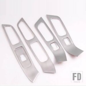 ボルボ XC60 S60 V60 ステンレスインナードアアームレストウィンドウリフトボタンカバーインテリアトリム 7個/4個 2010-2017 - 7PCS