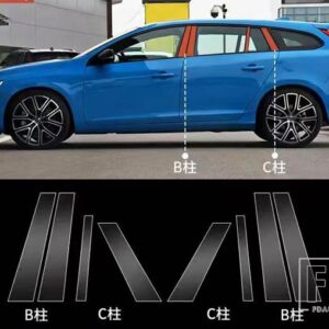 ボルボ XC60 XC90 XC40 V90 V60 S60 S90 アクセサリー TPU スペシャルな窓サイドポストクリアフィルムステッカー - v60 2020-2023