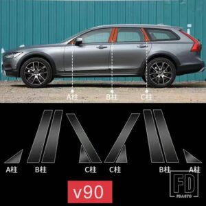 ボルボ XC60 XC90 XC40 V90 V60 S60 S90 アクセサリー TPU スペシャルな窓サイドポストクリアフィルムステッカー - v90 2016-2023