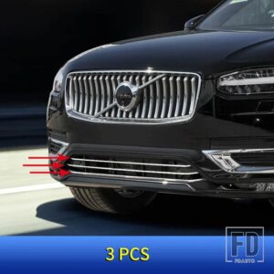 ボルボ カーアクセサリー XC90 クローム装飾 2020-2024 2025 ミッドネットトリムフロントバンパーリップトリム XC90 装飾ステッカー - 2020-2021 XC90 3PCS