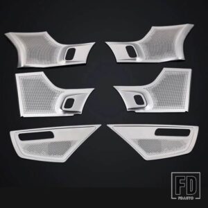 ボルボ XC90 ドアサウンドフード金属高低 4 ドアスピーカーパネル装飾キットカーアクセサリー 2015-2023 2024 2025 - 6pcs