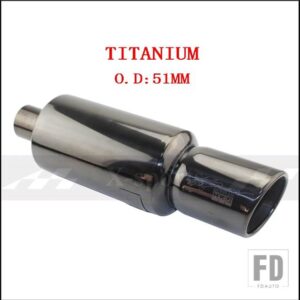 汎用 車バイク排気システムマフラーマフラー先端ステンレス ID 51mm 57 mm 63mmアウトレット 89 mmサイレンサーテールパイプ - TITANIUM 51MM