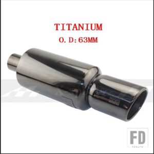 汎用 車バイク排気システムマフラーマフラー先端ステンレス ID 51mm 57 mm 63mmアウトレット 89 mmサイレンサーテールパイプ - TITANIUM 63MM