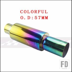 汎用 マフラーマフラーテールステンレス排気システムレーシングマフラー 2インチ2.5インチ に 3インチ - COLORFUL 57MM