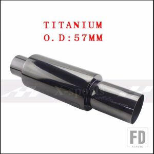 汎用 マフラーマフラーテールステンレス排気システムレーシングマフラー 2インチ2.5インチ に 3インチ - TITANIUM 57MM