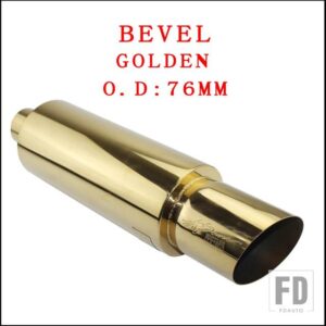 汎用 モト排気システムマフラーテールパイプステンレス外径 63 76 mmアウトレット 101mmベベル圧着 - GOLDEN 76MM