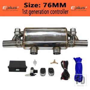 汎用 バルブマフラーワイヤレスリモート真空バルブステンレスマフラー T 字型 2 で 2 ID 51 63 70 76 - 76mm5