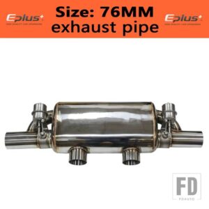 汎用 バルブマフラーワイヤレスリモート真空バルブステンレスマフラー T 字型 2 で 2 ID 51 63 70 76 - 76mm