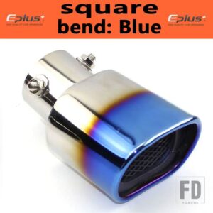 汎用 ステンレスのマフラーマフラーテールパイプアウトレットノズルエンドベルトネット排気システム ID 60mmオーバル - bend blue3