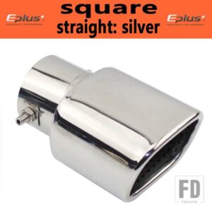汎用 ステンレスのマフラーマフラーテールパイプアウトレットノズルエンドベルトネット排気システム ID 60mmオーバル - straight silver4