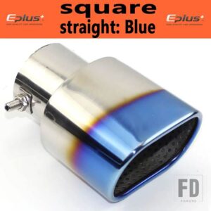 汎用 ステンレスのマフラーマフラーテールパイプアウトレットノズルエンドベルトネット排気システム ID 60mmオーバル - straight blue5