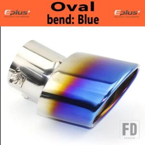 汎用 ステンレスのマフラーマフラーテールパイプアウトレットノズルエンドベルトネット排気システム ID 60mmオーバル - bend blue