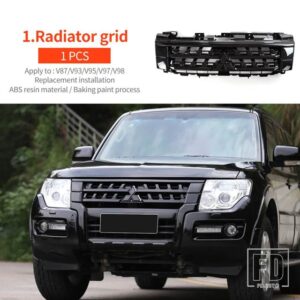 三菱 パジェロアクセサリー V87V93V95V97V98 フロントバンパー継手パジェロ IO フルピニンモンテロ - 1.Radiator grid