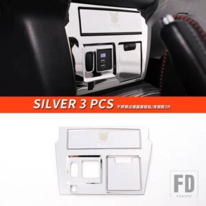 三菱 パジェロアクセサリー V93V97V98 中央パネルカバーパジェロ IO フルピニンモンテロ装飾 - Silver 3 PCS