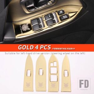 三菱 パジェロアクセサリー V93V97V98 ガラススイッチカバーパジェロ IO フルピニンモンテロインテリア装飾 - Gold 4 PCS