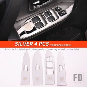三菱 パジェロアクセサリー V93V97V98 ガラススイッチカバーパジェロ IO フルピニンモンテロインテリア装飾 - Silver 4 PCS