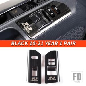 トヨタ 06-21 年 FJ クルーザーアクセサリーインテリア電動ウィンドウスイッチ装飾パッチ - Black 10-21 Year