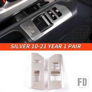 トヨタ 06-21 年 FJ クルーザーアクセサリーインテリア電動ウィンドウスイッチ装飾パッチ - Silver 10-21 Year