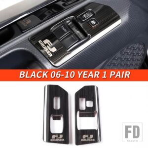 トヨタ 06-21 年 FJ クルーザーアクセサリーインテリア電動ウィンドウスイッチ装飾パッチ - Black 06-10 Year