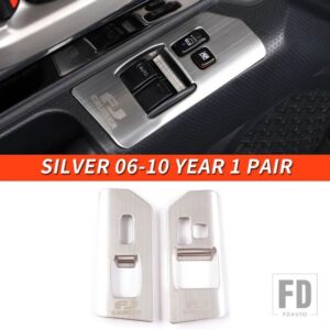 トヨタ 06-21 年 FJ クルーザーアクセサリーインテリア電動ウィンドウスイッチ装飾パッチ - Silver 06-10 Year