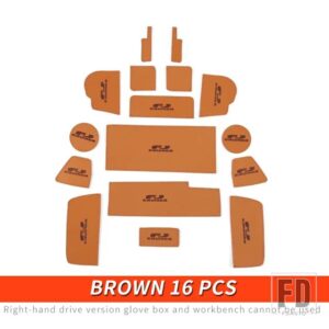 トヨタ 06-21 年 FJ クルーザーアクセサリー内装ドア溝マット牛革滑り止め装飾 - Brown